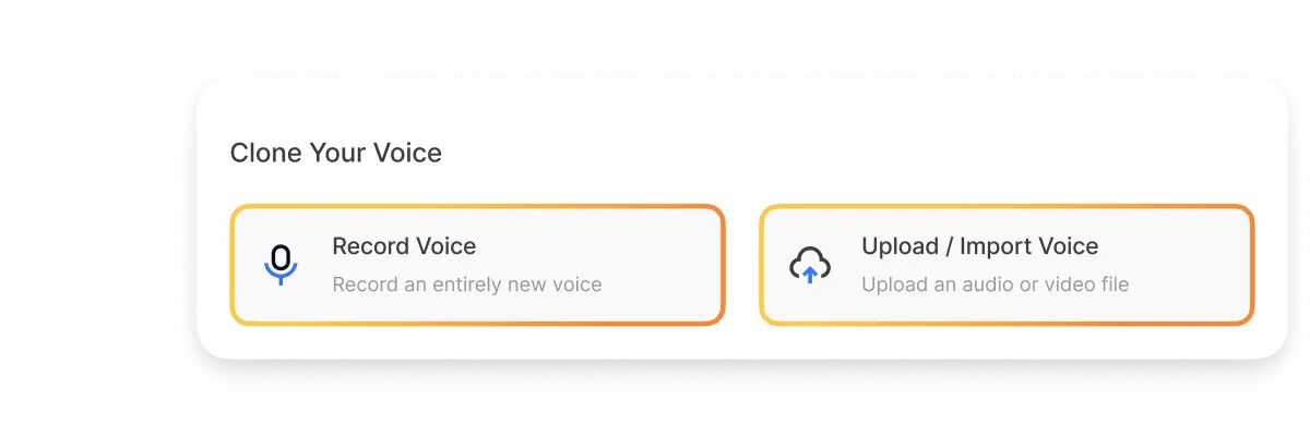 AI voice cloning process - Upload or record your voice to create a natural, lifelike AI-generated voice with Visla.